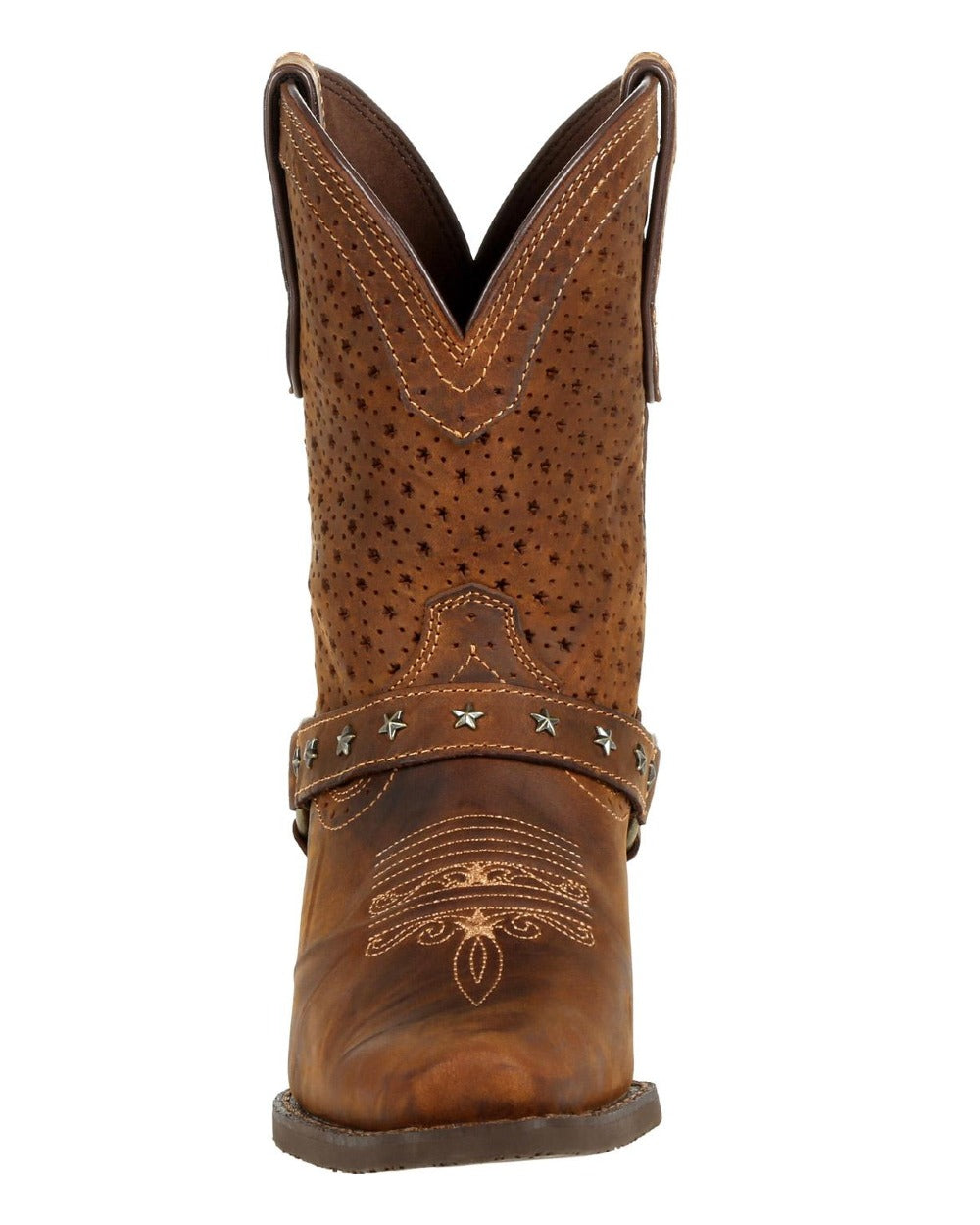 Bomber Brown coloured Durango Crush Shortie Boots on white background 
