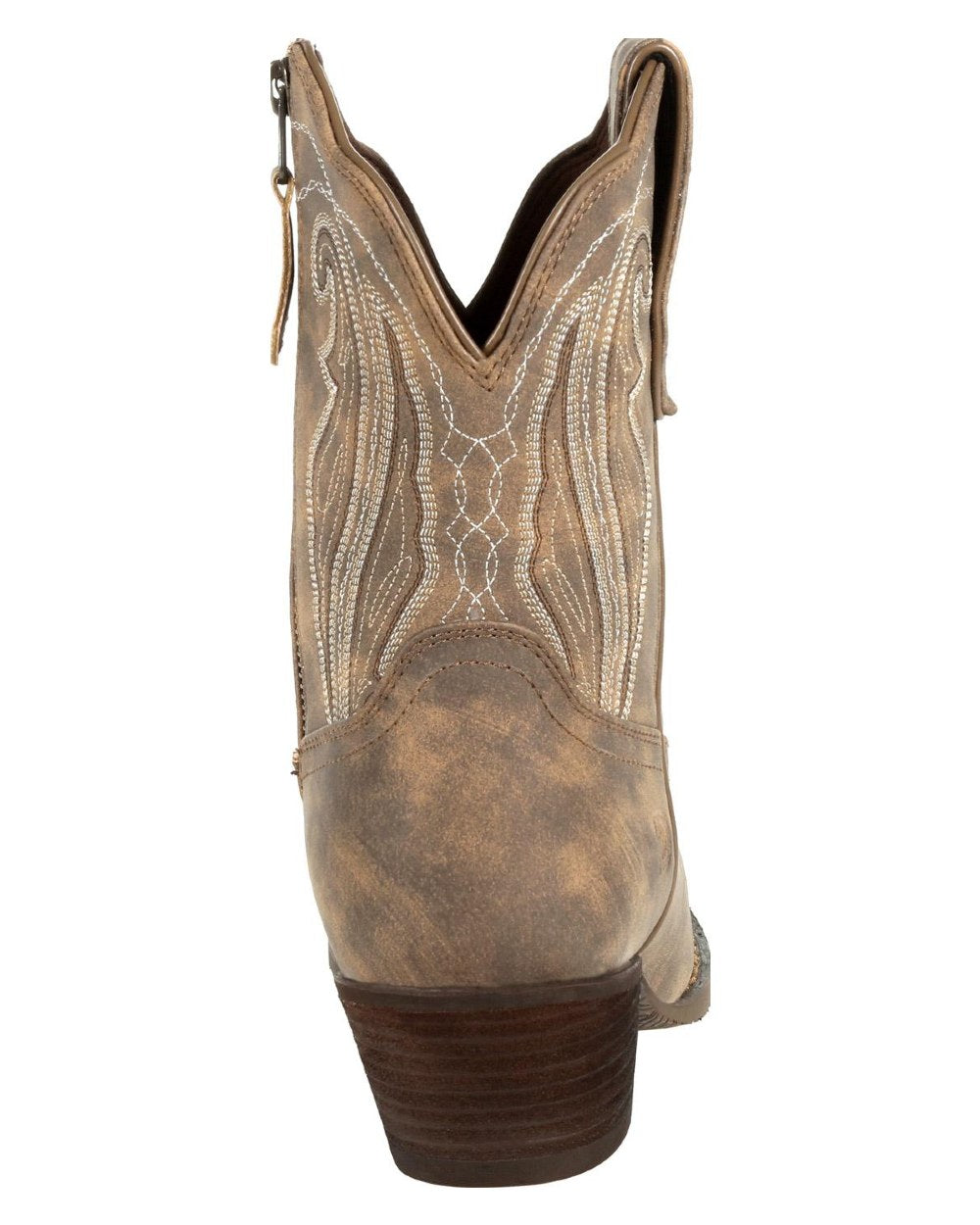 Driftwood coloured Durango Crush Shortie Boots on white background 