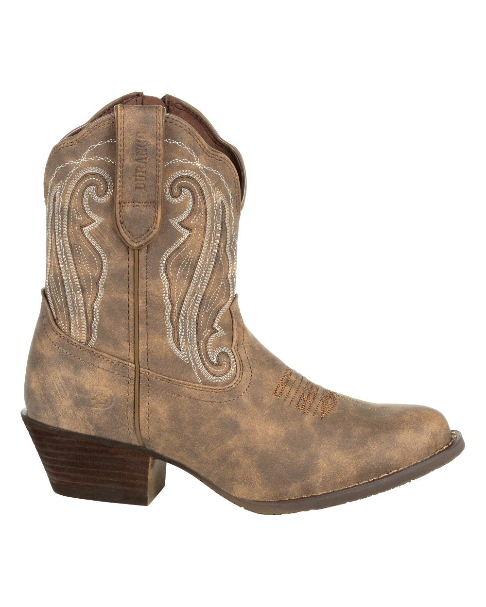 Driftwood coloured Durango Crush Shortie Boots on white background 