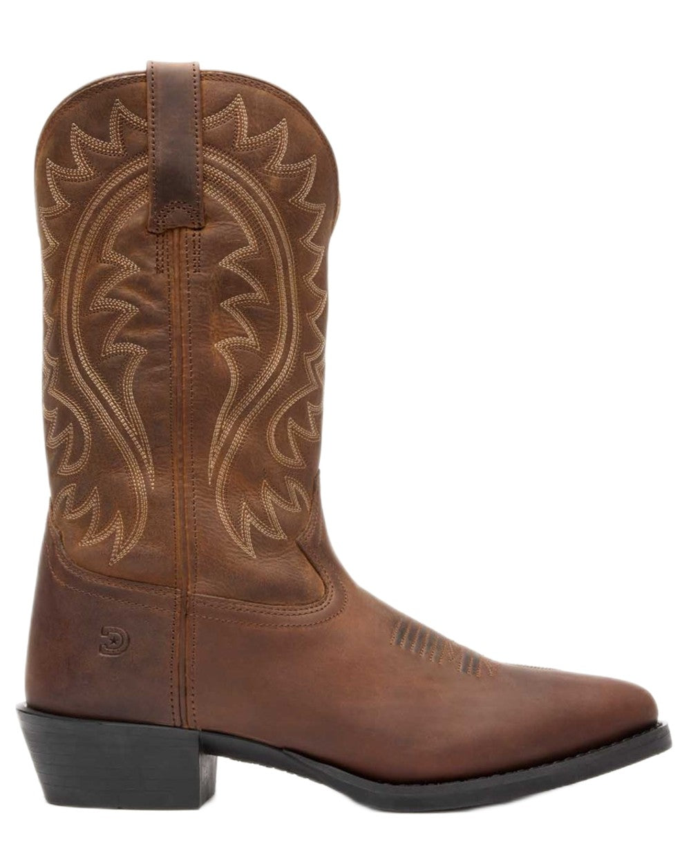 Frontier Brown coloured Durango Mens DDB0485 Shyloh Western Boots on white background 