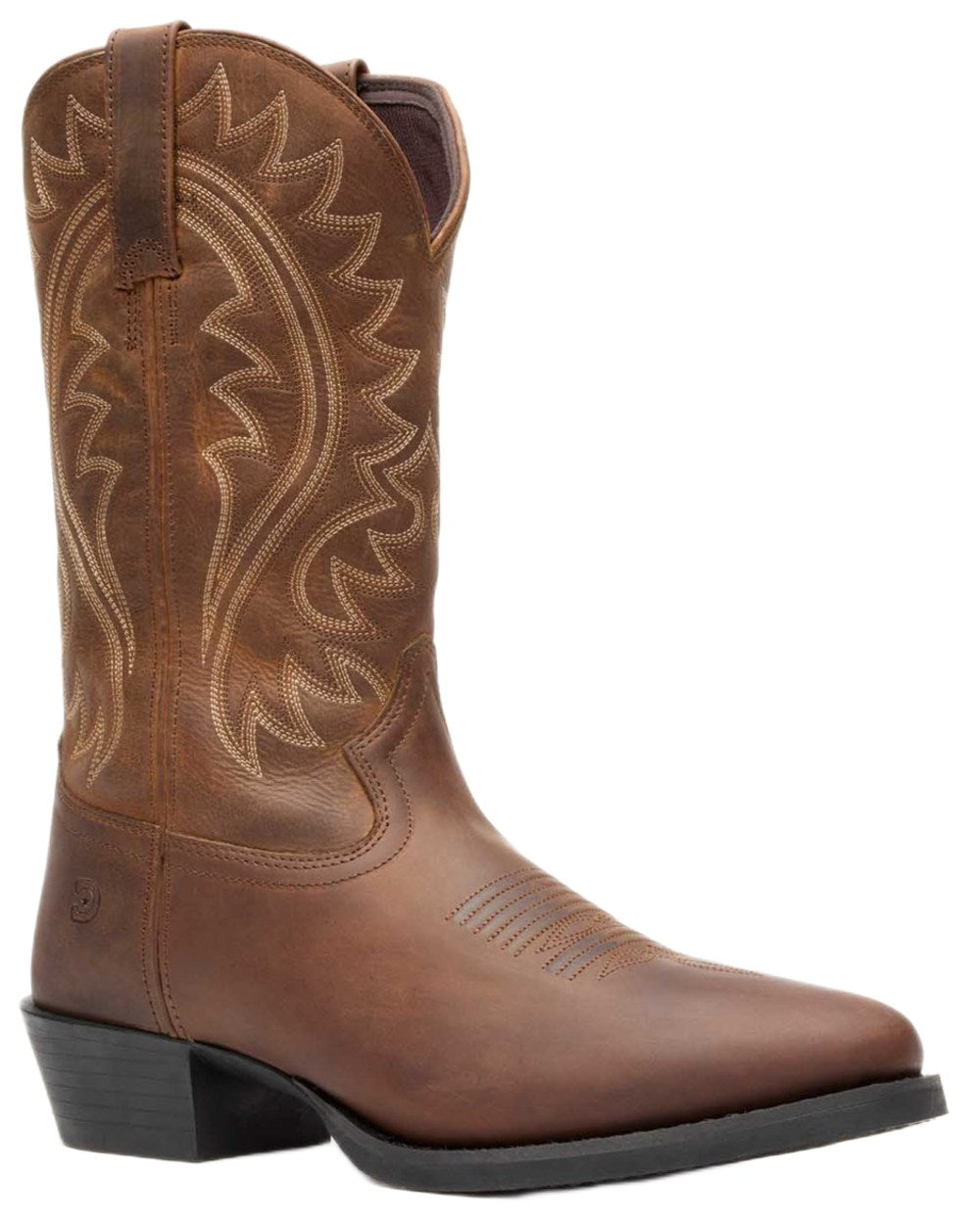 Frontier Brown coloured Durango Mens DDB0485 Shyloh Western Boots on white background 