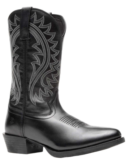 Polished Black Onyx coloured Durango Mens DDB0485 Shyloh Western Boots on white background 