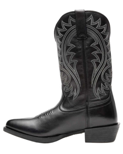 Polished Black Onyx coloured Durango Mens DDB0485 Shyloh Western Boots on white background 