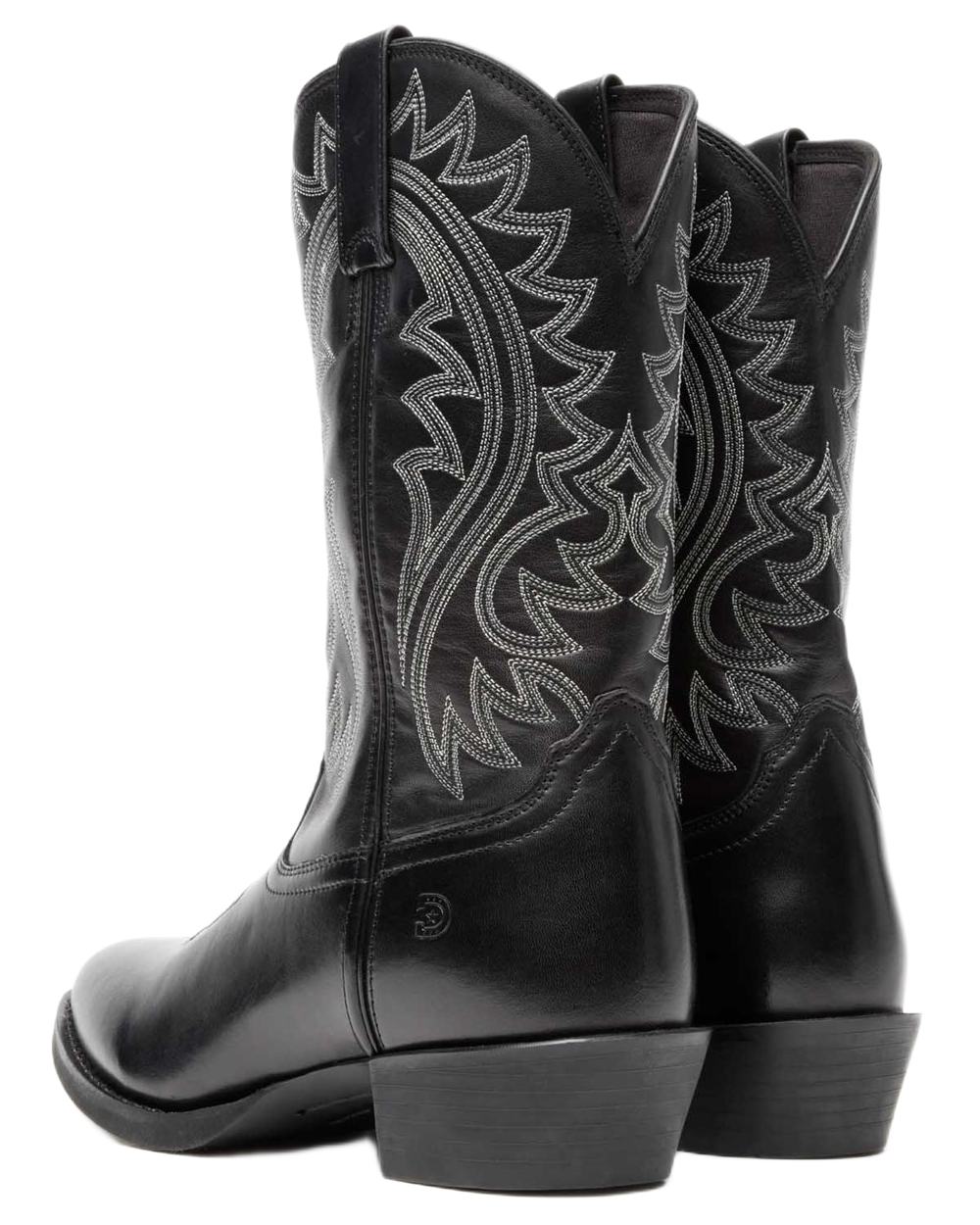 Polished Black Onyx coloured Durango Mens DDB0485 Shyloh Western Boots on white background 