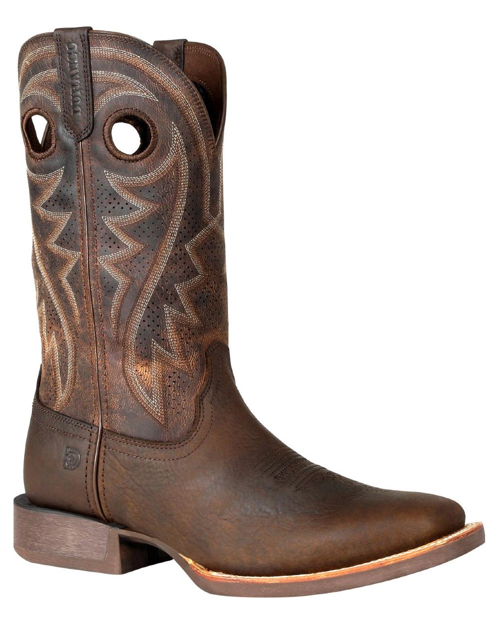 Bay Brown coloured Durango Mens Rebel Pro Ventilated on white background. Western Boots 