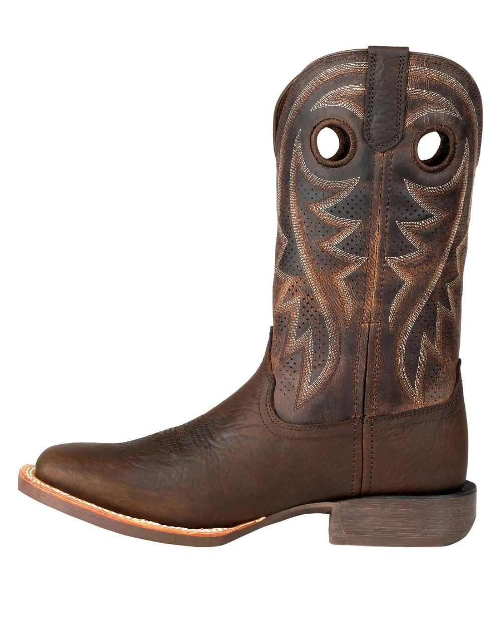 Bay Brown coloured Durango Mens Rebel Pro Ventilated on white background.  Western Boots