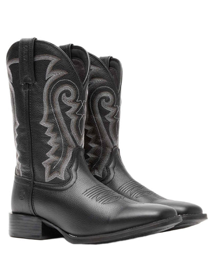 Black coloured Durango Mens Westward Western Cowboy Boots on white background 