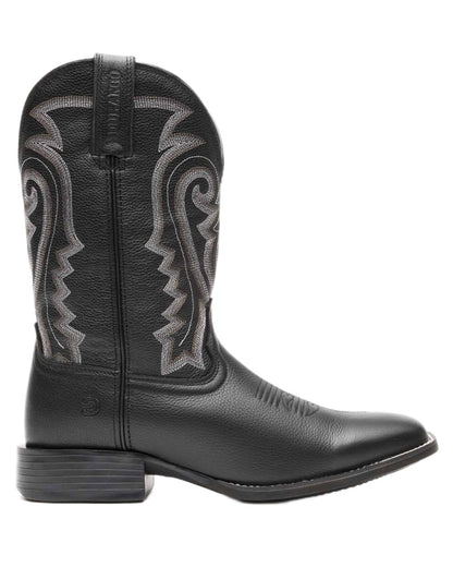 Black coloured Durango Mens Westward Western Cowboy Boots on white background 