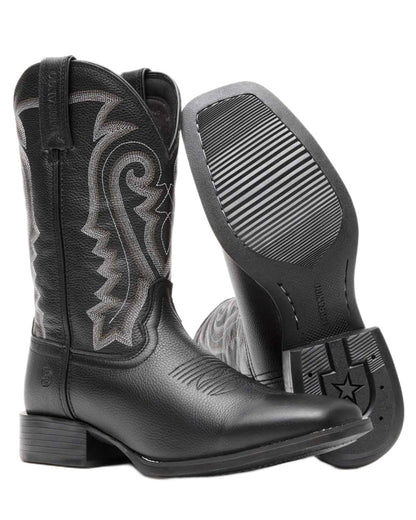 Black coloured Durango Mens Westward Western Cowboy Boots on white background 