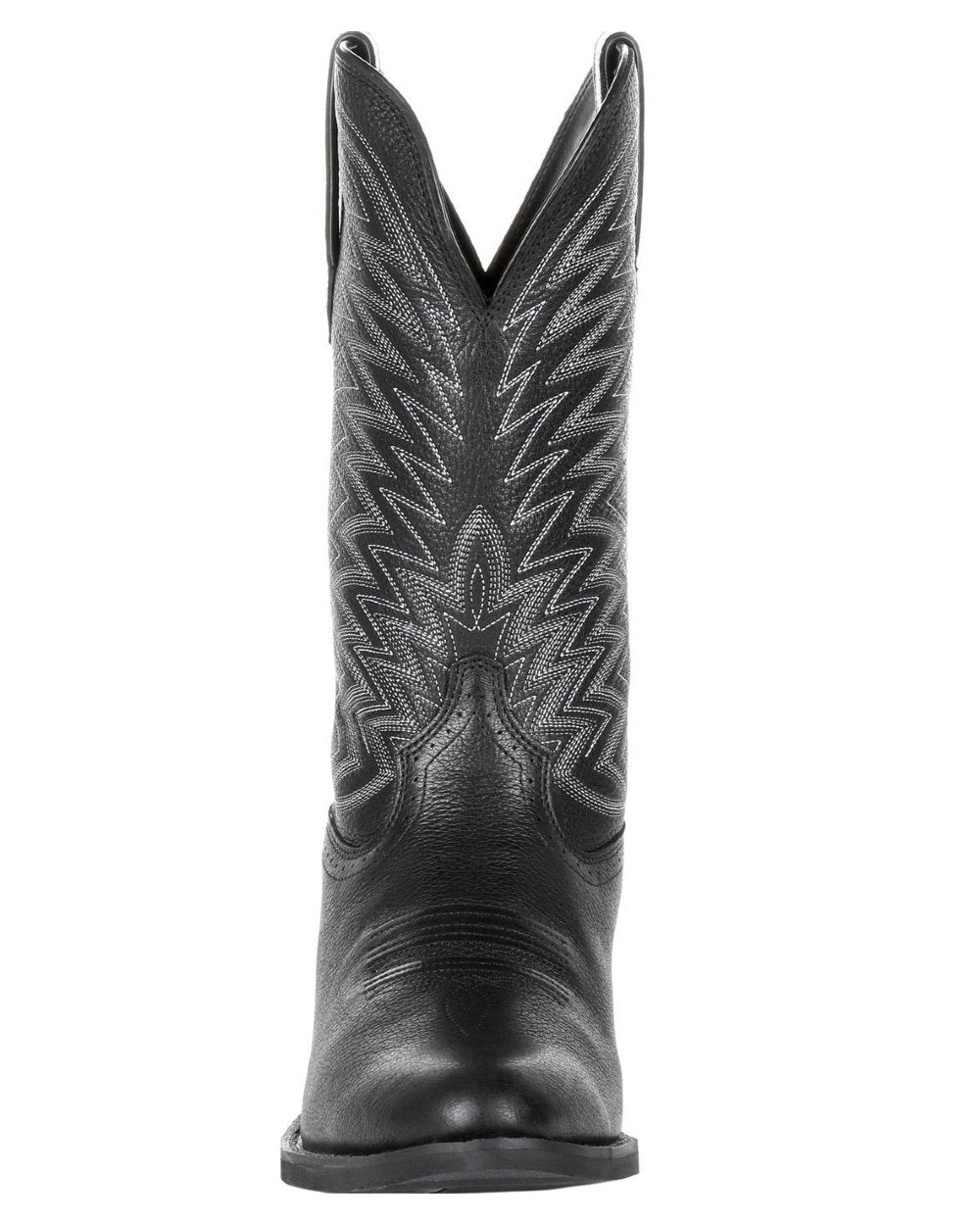 Black Onyx coloured Durango Rebel Frontier Western R-toe Boots on white background 
