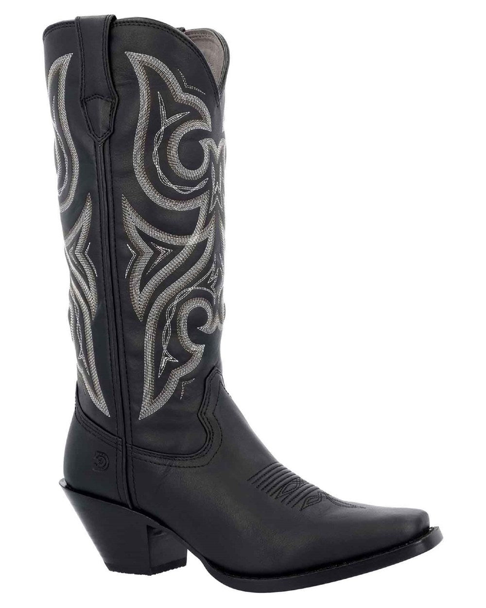 Black coloured Durango Womens 13" Crush Western Boots on white background 
