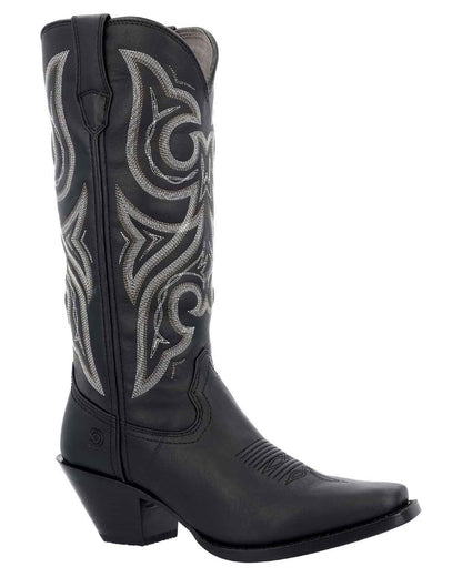 Black coloured Durango Womens 13" Crush Western Boots on white background 