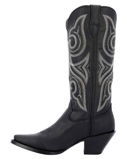 Black coloured Durango Womens 13" Crush Western Boots on white background 