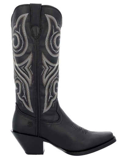 Black coloured Durango Womens 13" Crush Western Boots on white background 