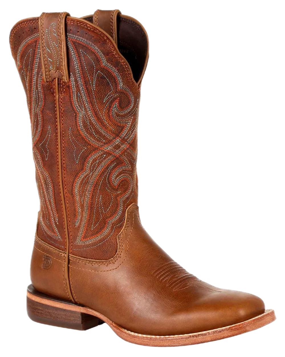 Chestnut Coloured Durango Womens Arena Pro Western Boots on white background 