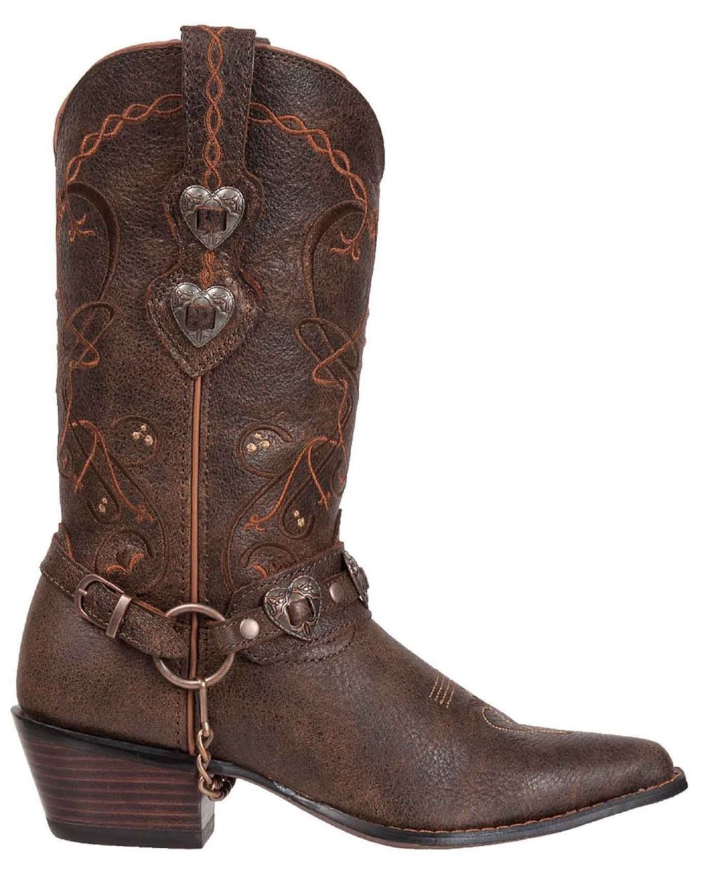 Dusk To Dawn coloured Durango Womens Crush Heartbreaker Mid Boots on white background 