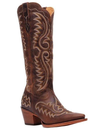 Driftwood coloured Durango Womens Crush Tall Western Boots on white background 
