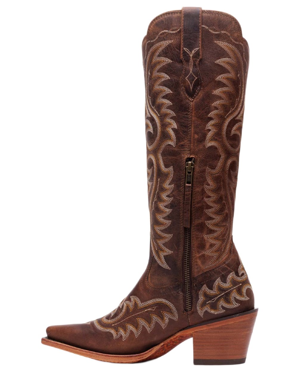 Driftwood coloured Durango Womens Crush Tall Western Boots on white background 