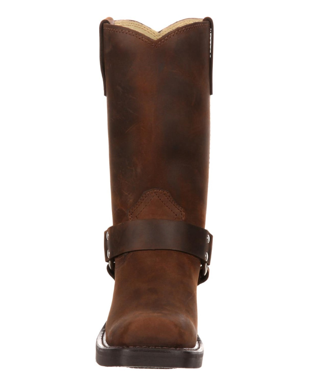 Brown Harness coloured Durango Womens Harness Boots on white background 