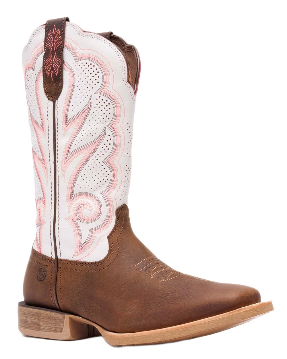 Trail Brown White coloured Durango Womens Rebel Pro Western Boots on white background 