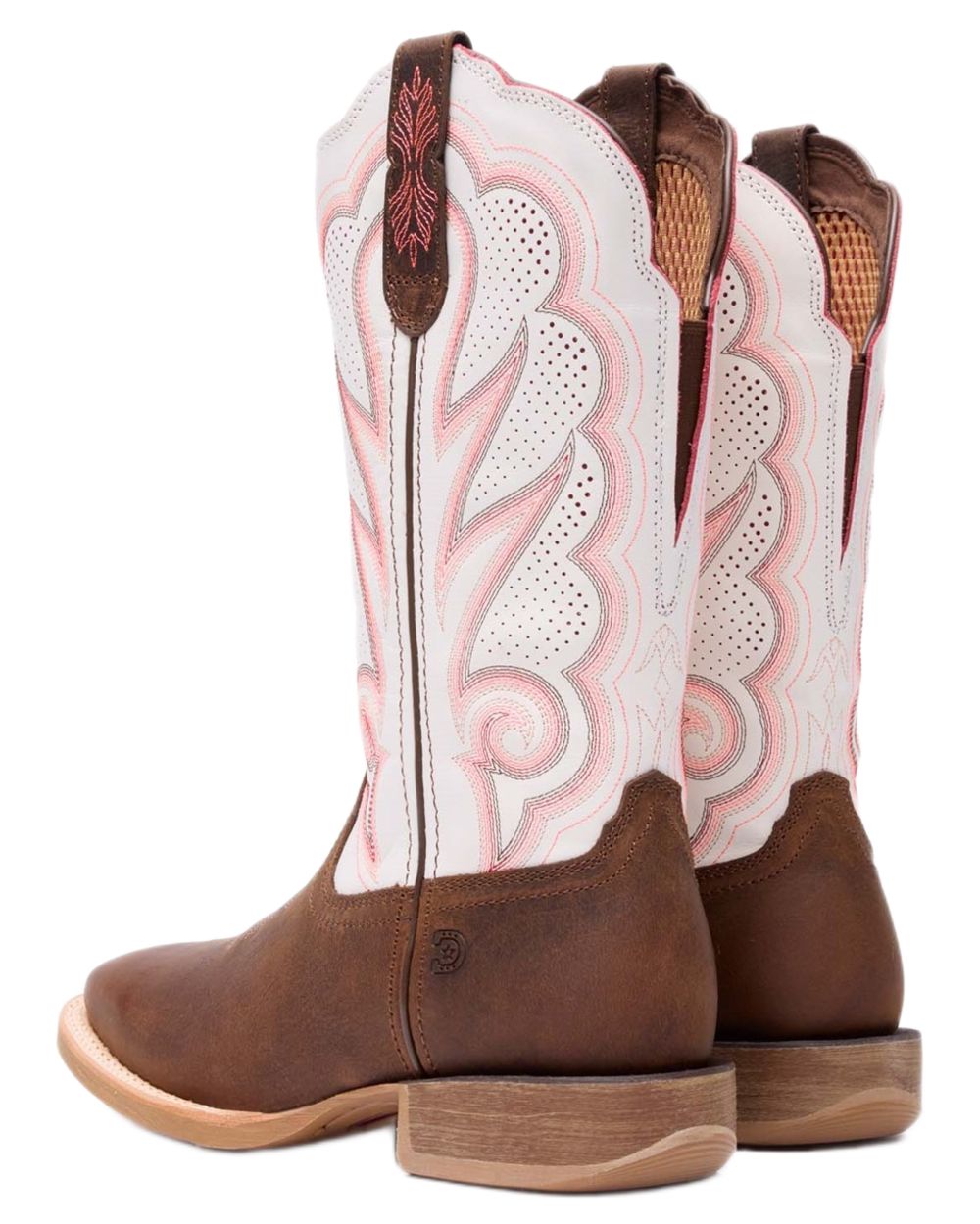 Trail Brown White coloured Durango Womens Rebel Pro Western Boots on white background 