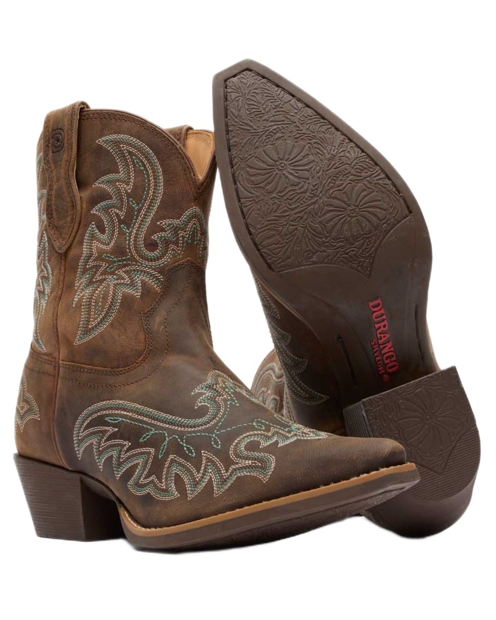 Driftwood coloured Durango Womens Shyloh Pony Boots on white background 