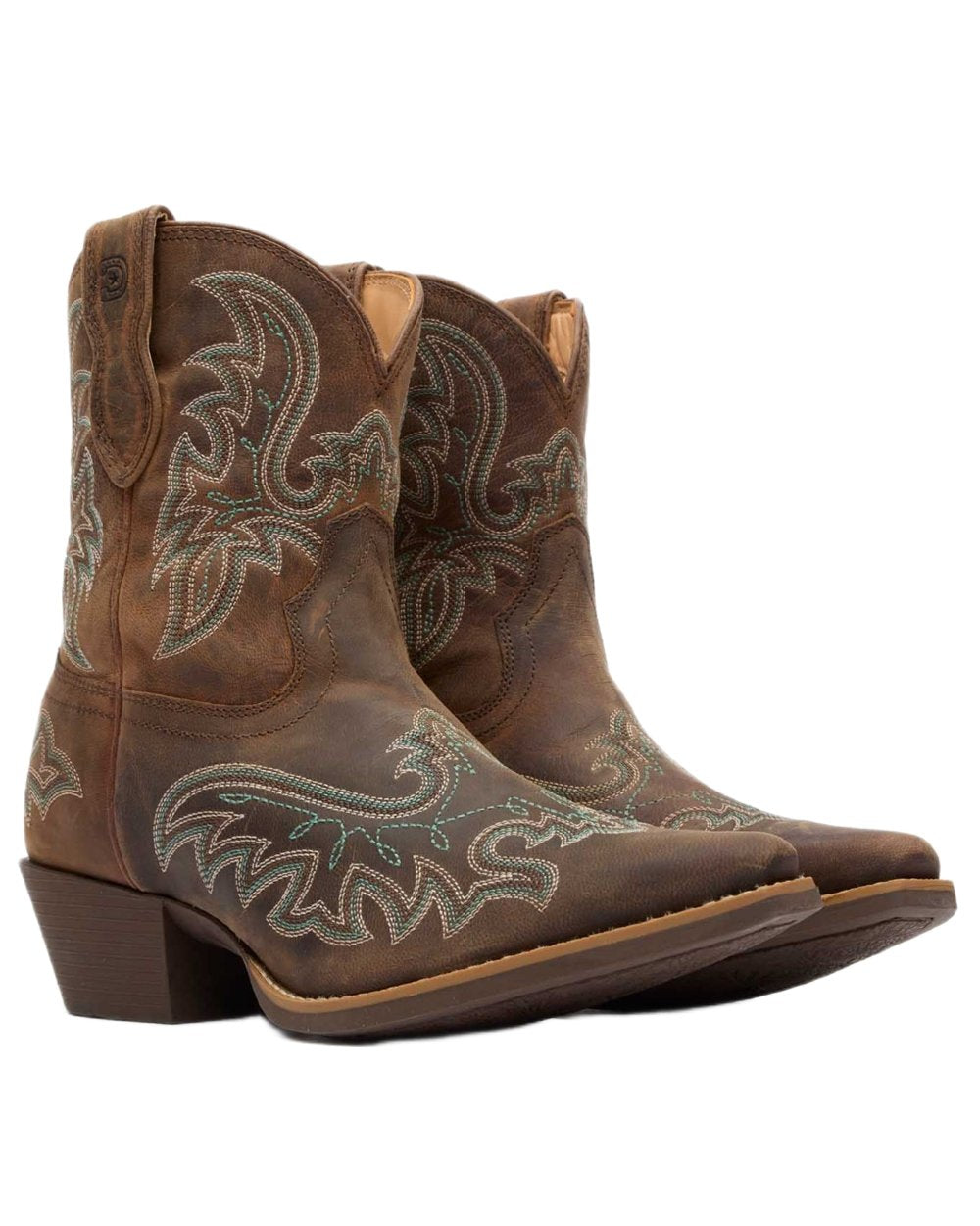Driftwood coloured Durango Womens Shyloh Pony Boots on white background 