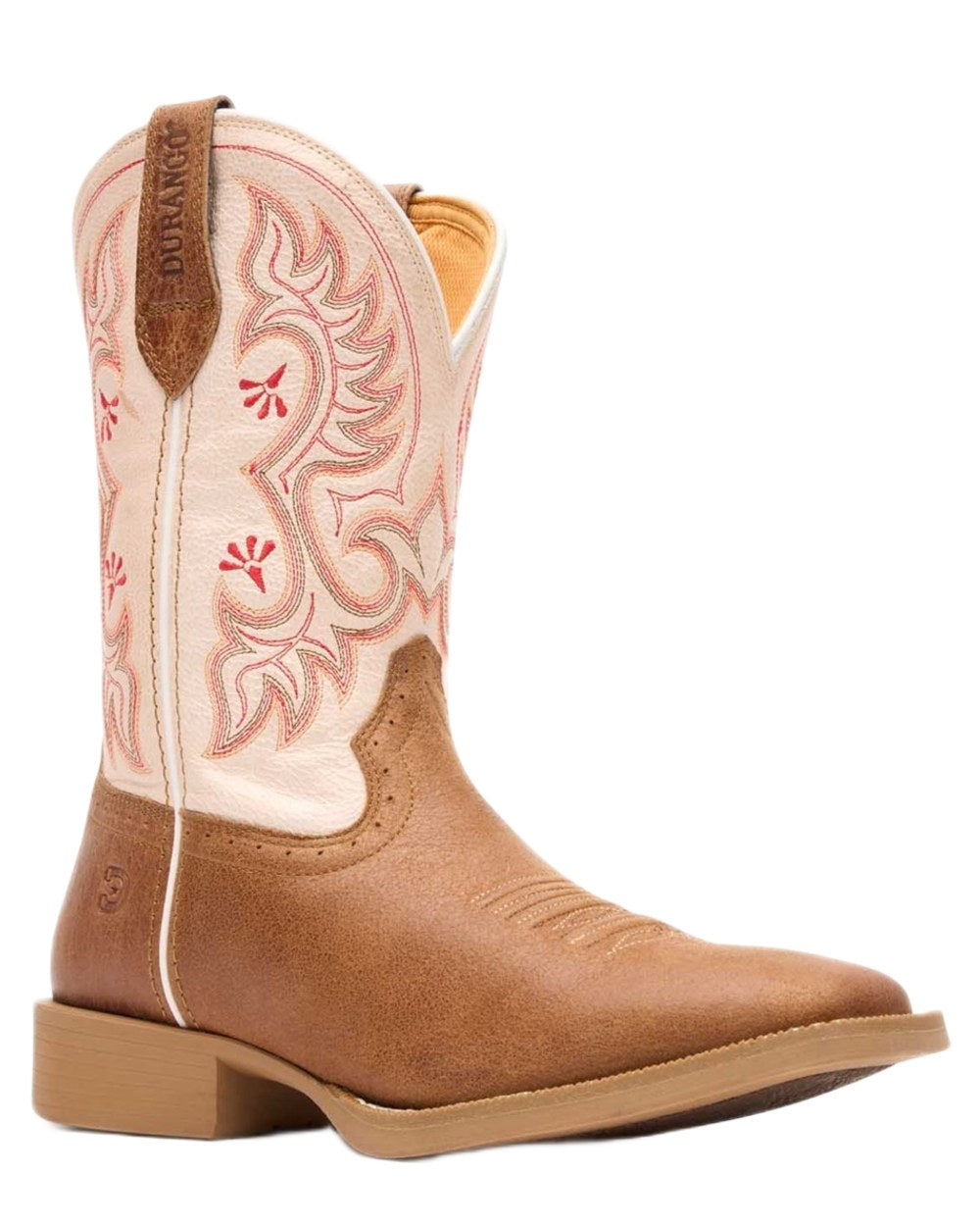 Honey Tan Metallic Peach coloured Durango Womens Shyloh Western Boots on white background 