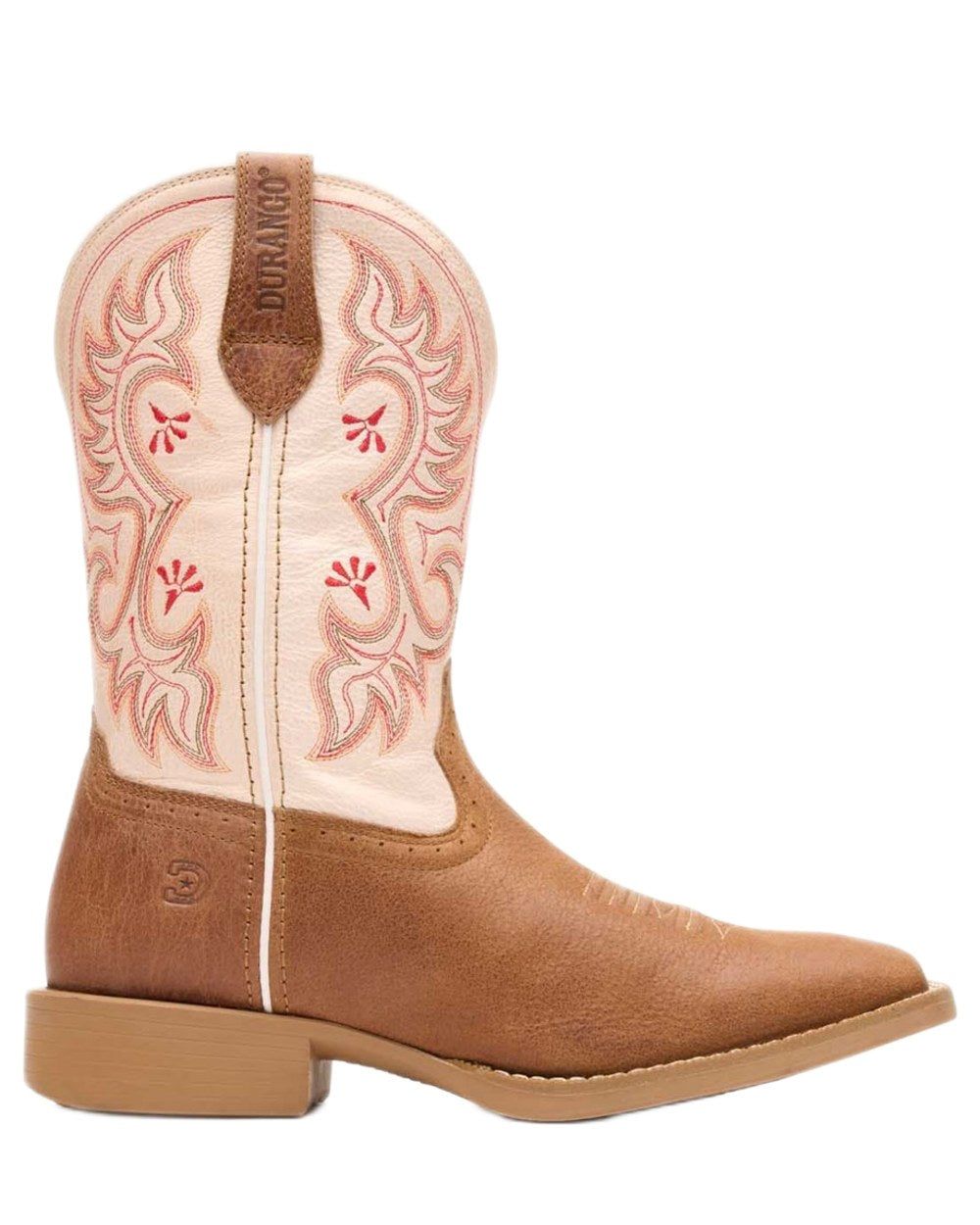 Honey Tan Metallic Peach coloured Durango Womens Shyloh Western Boots on white background 