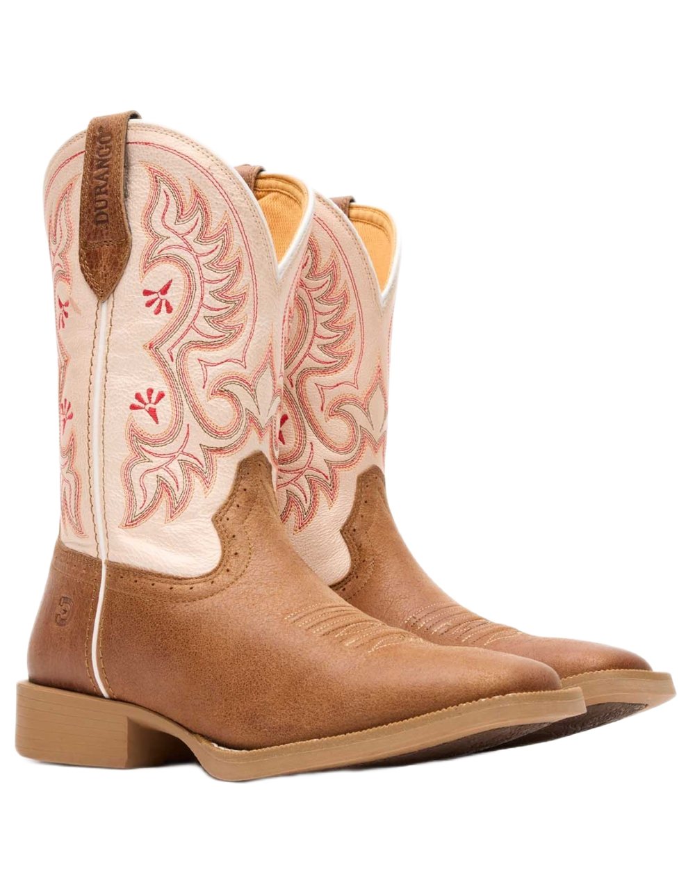 Honey Tan Metallic Peach coloured Durango Womens Shyloh Western Boots on white background 