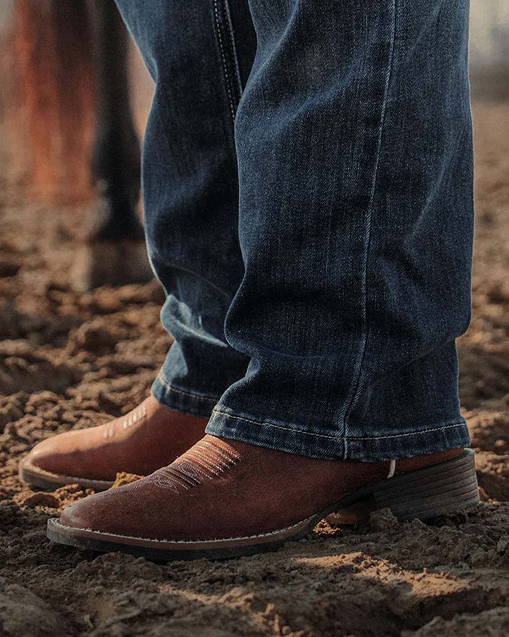 Rusty Brown Dusty Rose coloured Durango Womens Shyloh Western Boots on sand background 