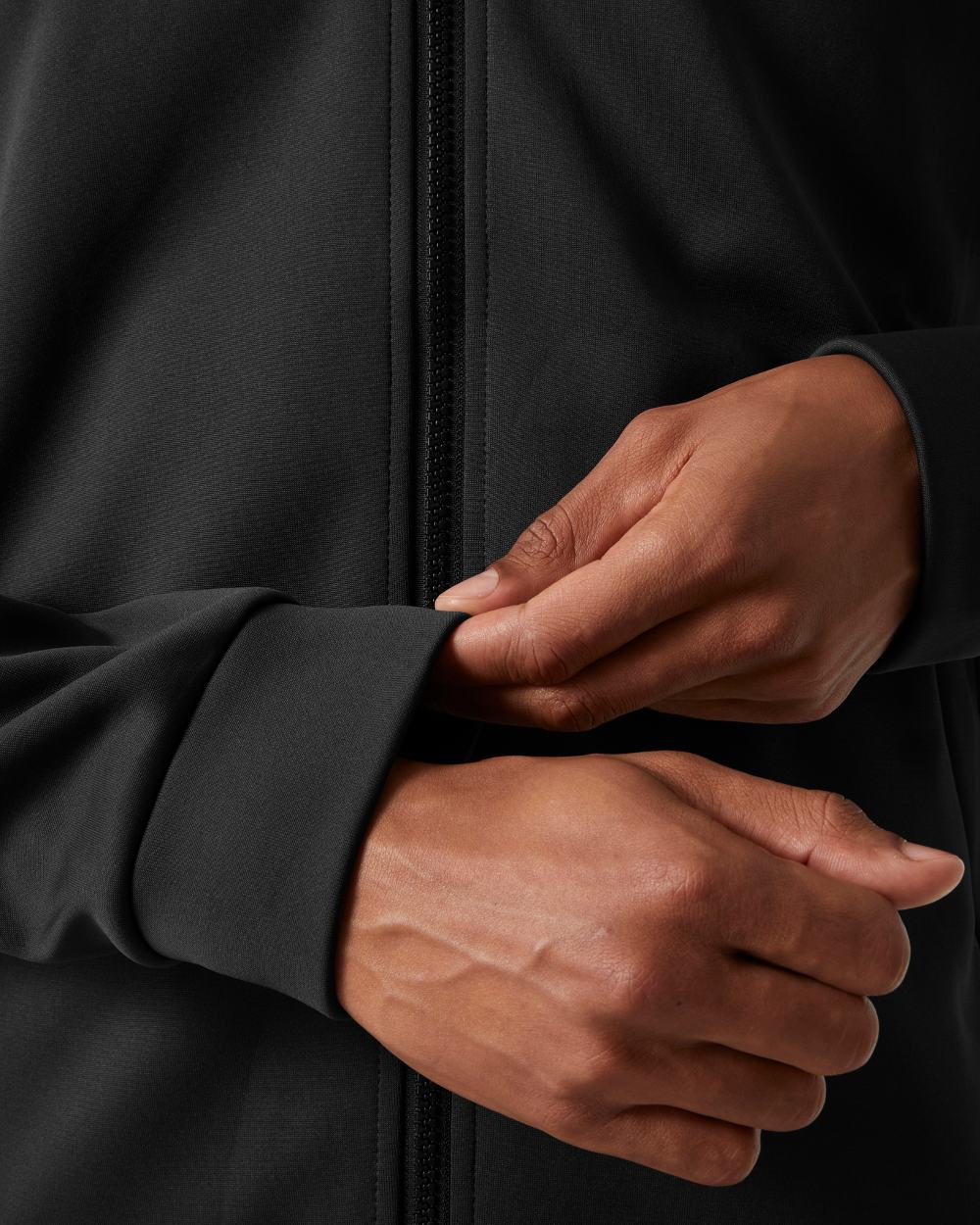 Ebony coloured Helly Hansen Mens HP Fleece Jacket 2.0 on white background 