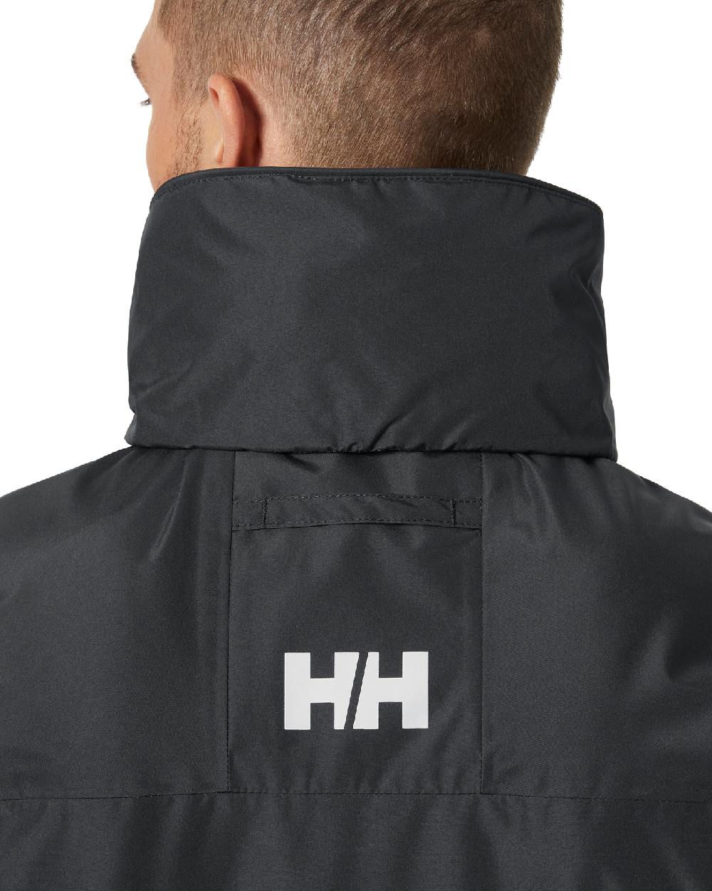 Ebony coloured Helly Hansen Mens Salt Inshore Jacket on white background 