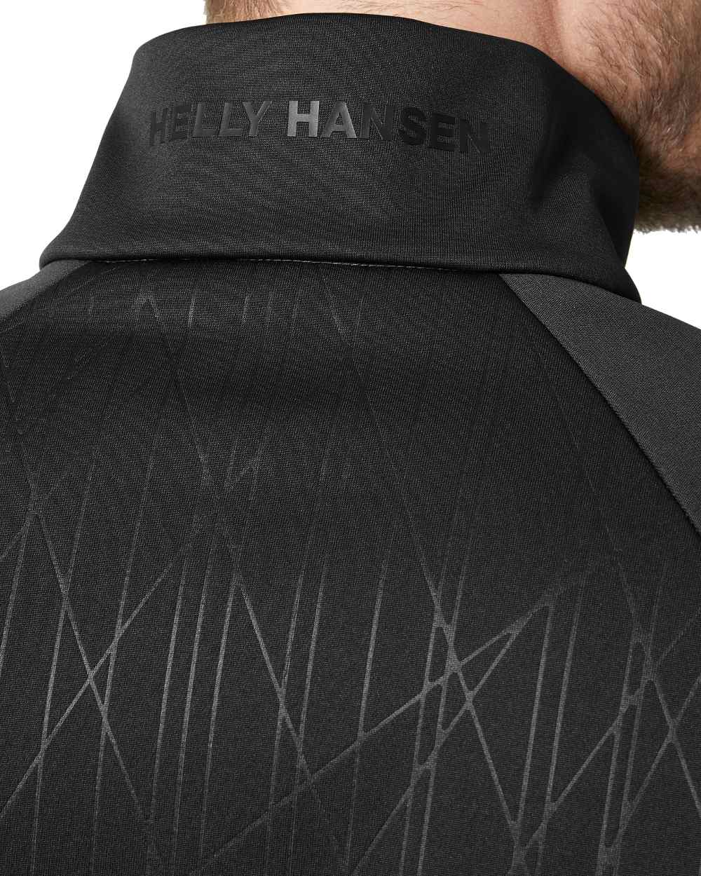 Ebony coloured Helly Hansen Mens HP Windproof Fleece 2.0 on white background 