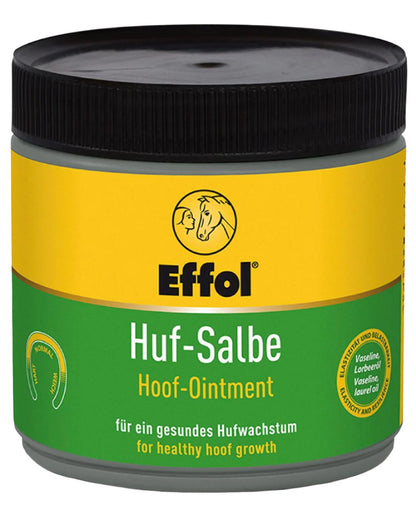 Black coloured Effol Hoof Ointment 500ml on white background 