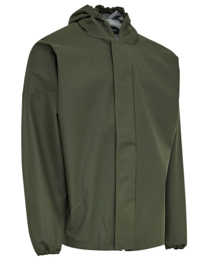 Olive Coloured Elka Light Jacket on white background 