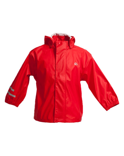 Red Coloured Elka Childrens Rain Set on white background 