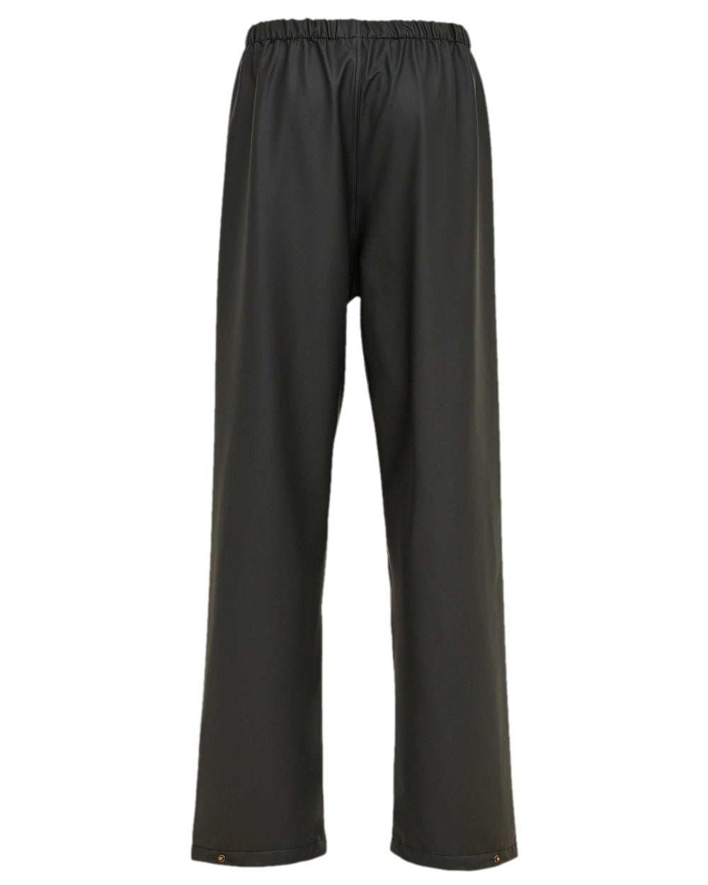 Black Coloured Elka Mens Dry Zone PU Rain Trousers on white background 