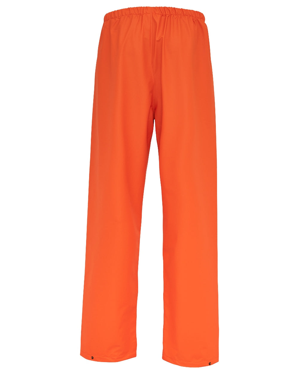 Orange Coloured Elka Mens Dry Zone PU Rain Trousers on white background 