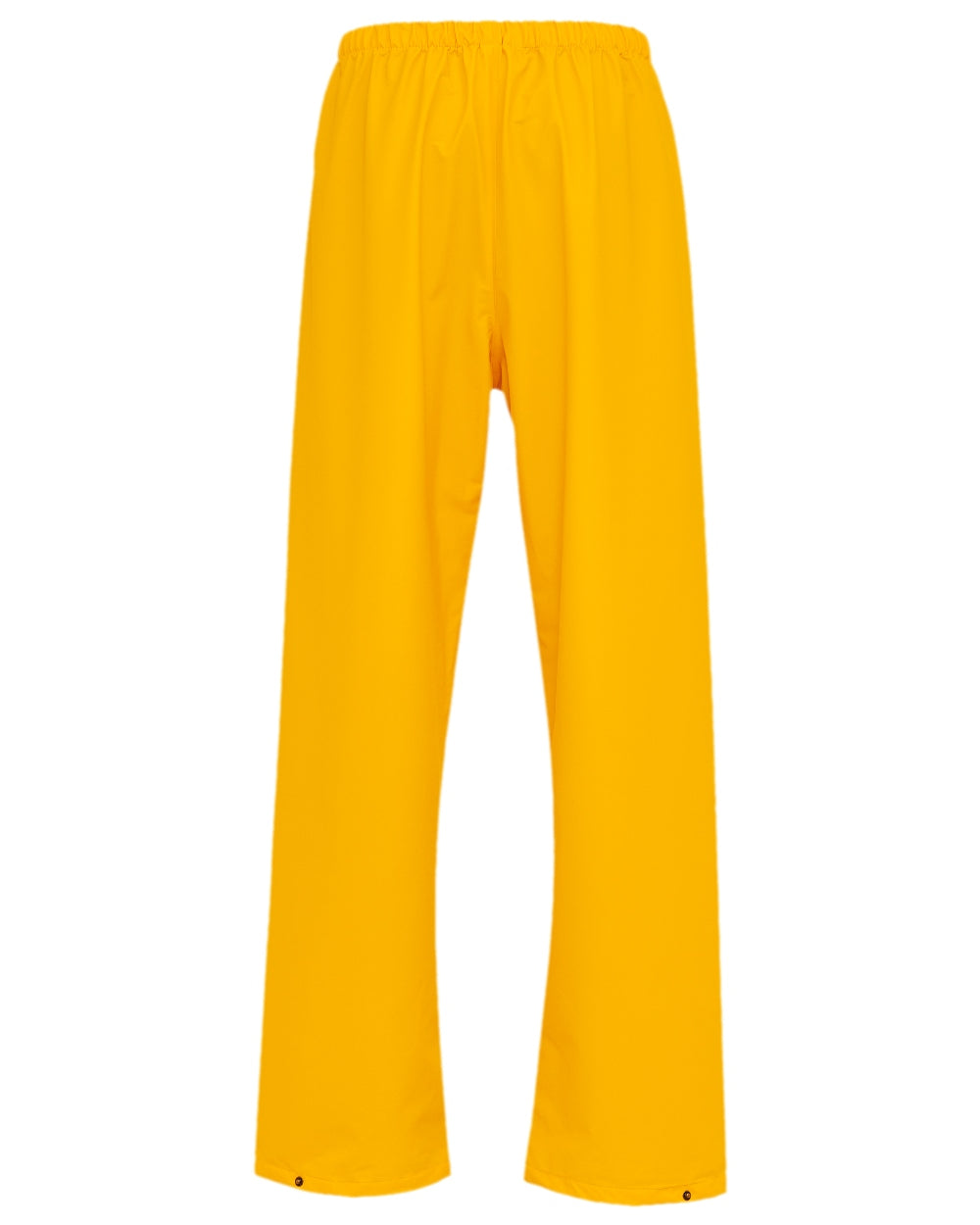 Yellow Coloured Elka Mens Dry Zone PU Rain Trousers on white background 