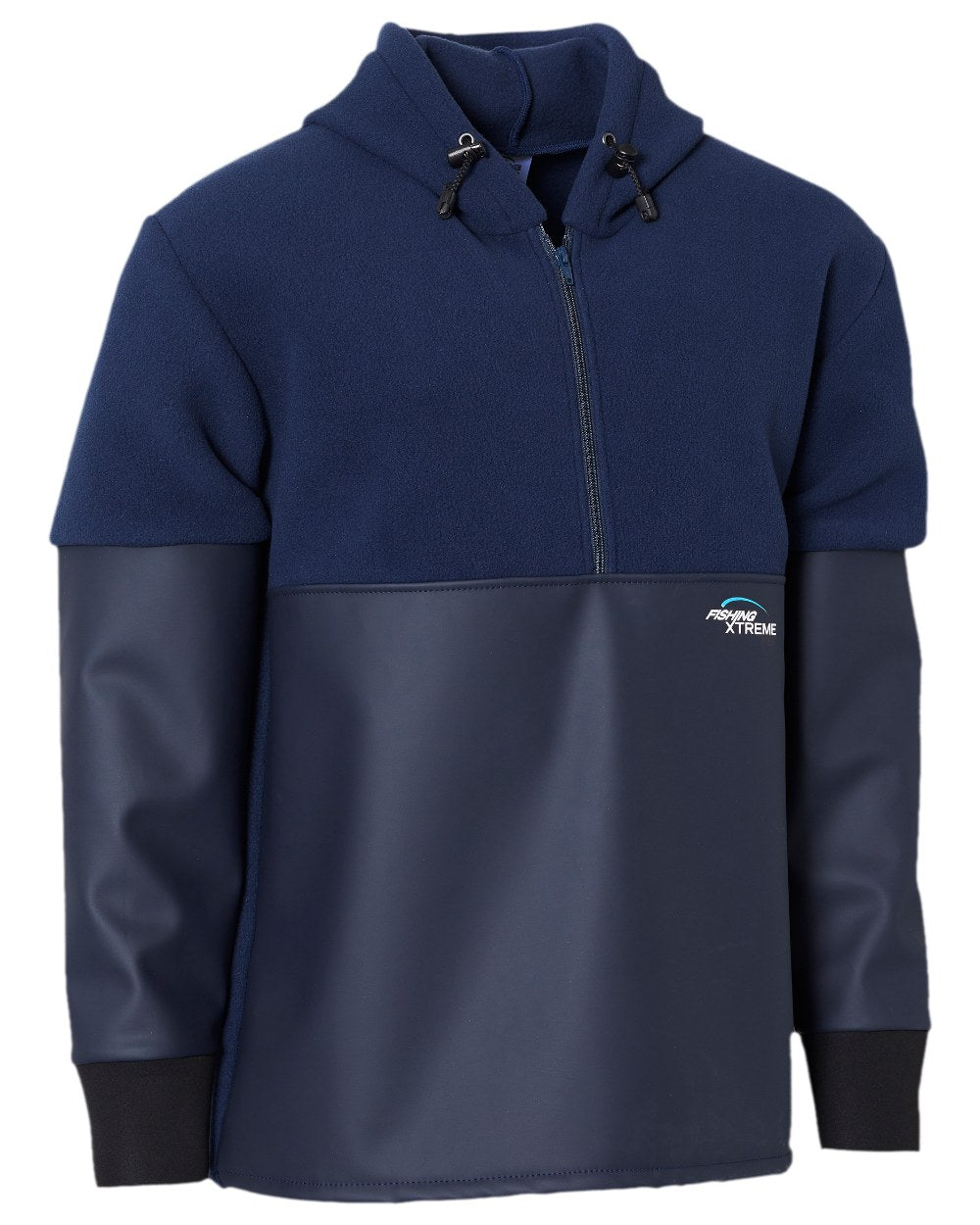 Navy Coloured Elka Mens Fishing Xtreme Anorak Fleece on white background 