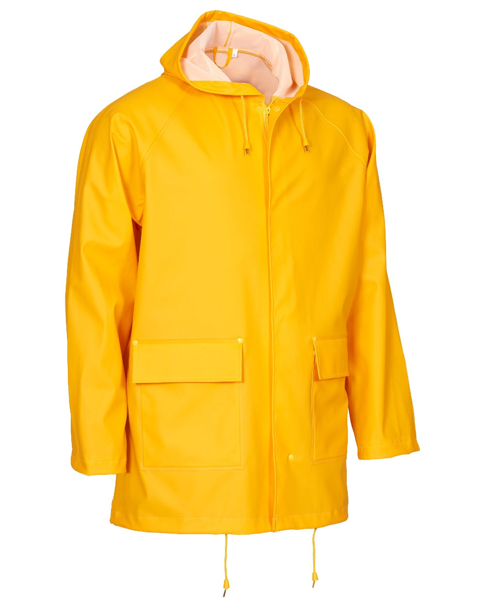 Yellow Coloured Elka Mens Jacket on construction background 