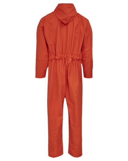 Orange Coloured Elka Mens Made in Europe PU Coverall Orange on white background 