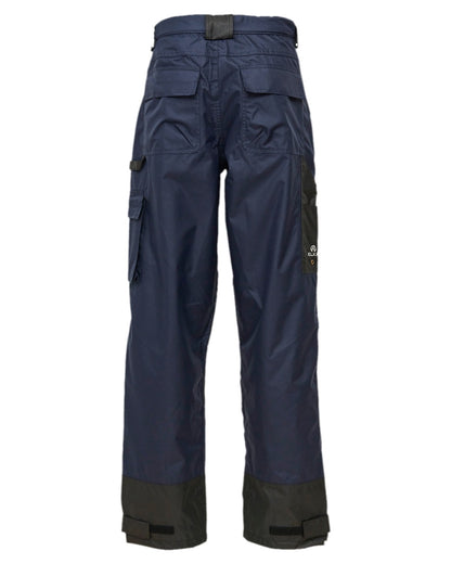 Navy Black Coloured Elka Mens Working Xtreme Oxford Trousers on white background 