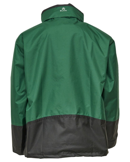 Green Black Coloured Elka Mens Working Xtreme Rain Jacket With A 2-Way Zipper on white background 