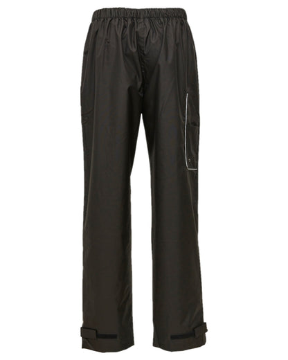 Black Coloured Elka Mens Working Xtreme Rain Trousers on white background 