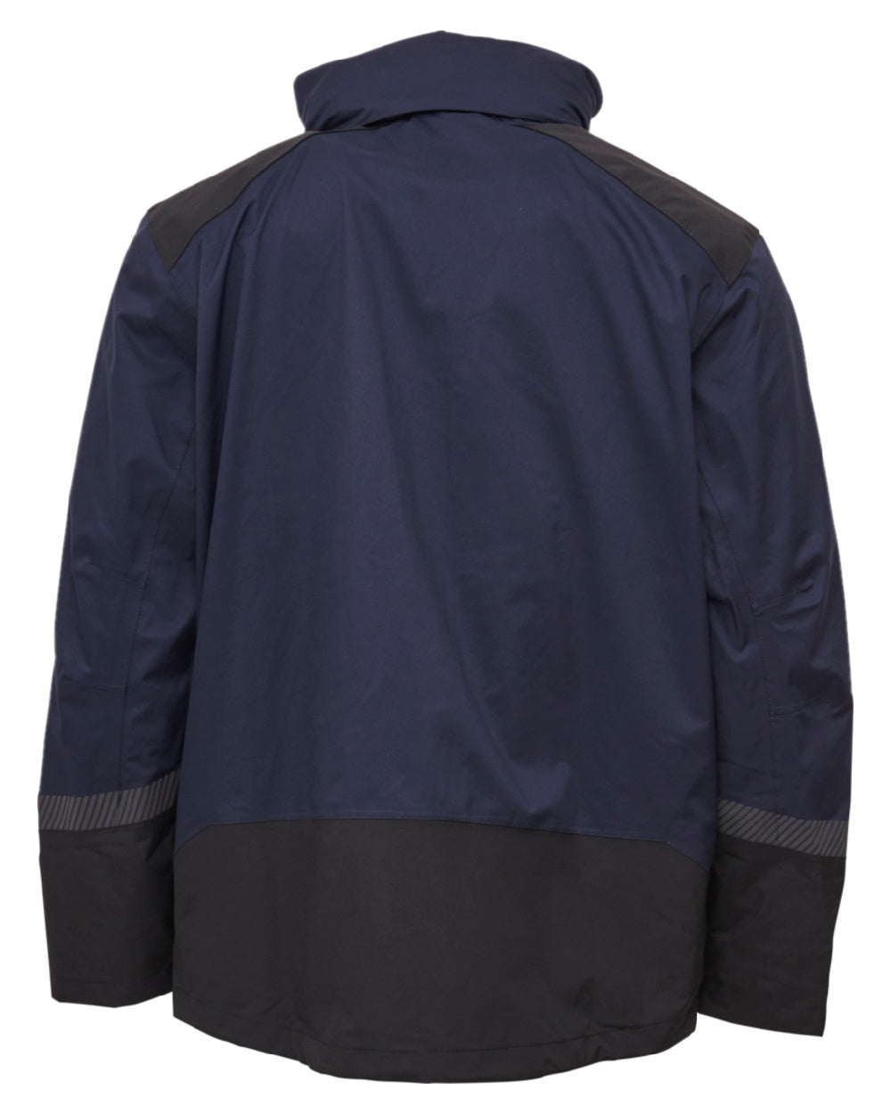 Navy Black Coloured Elka Mens Working Xtreme Stretch Jacket on white background 