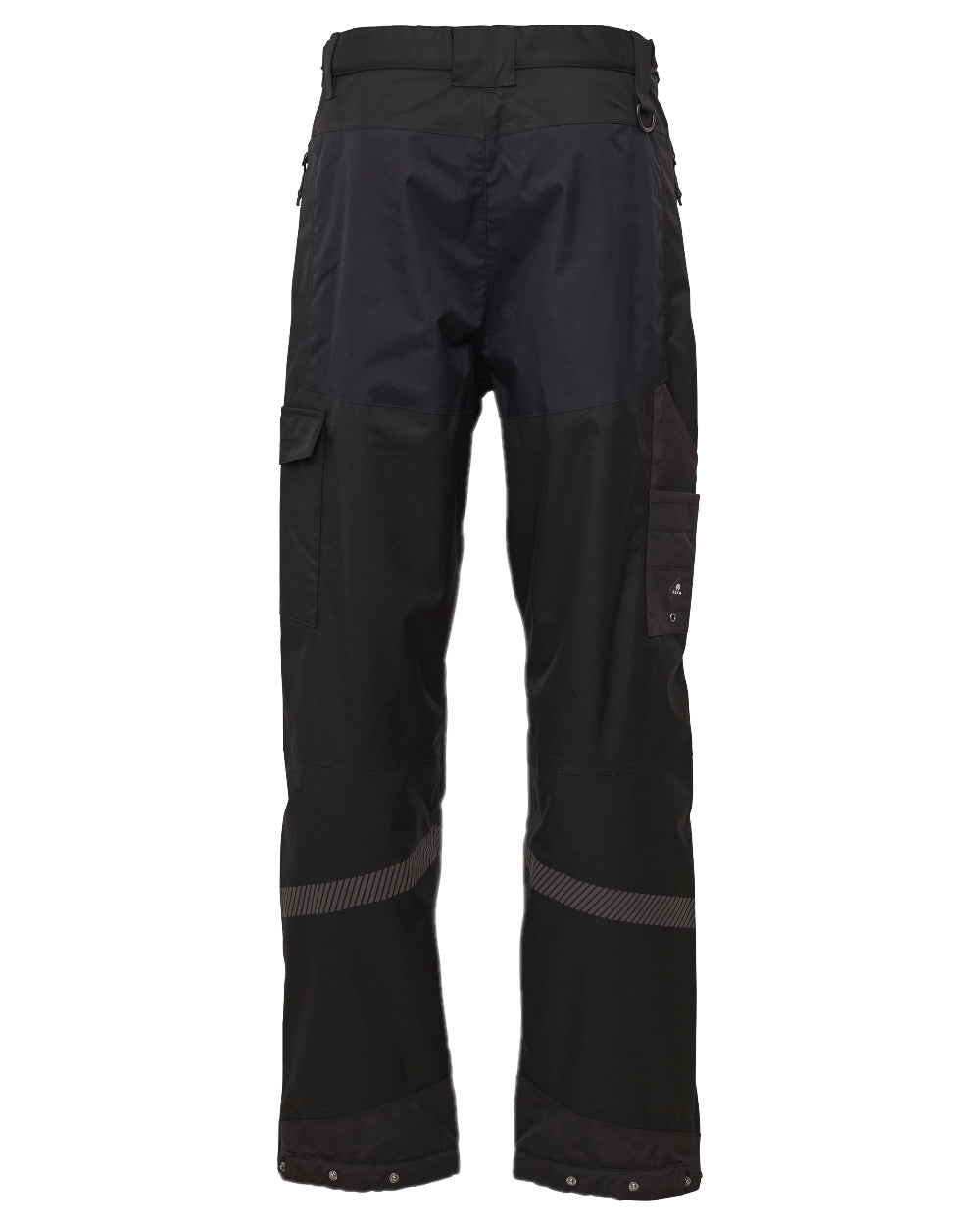 Black Coloured Elka Mens Working Xtreme Stretch Waist Trousers on white background 