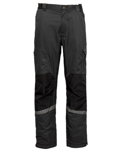 Black Coloured Elka Mens Working Xtreme Stretch Waist Trousers on white background 