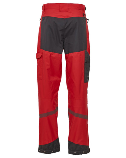 Red Black Coloured Elka Mens Working Xtreme Stretch Waist Trousers on white background 